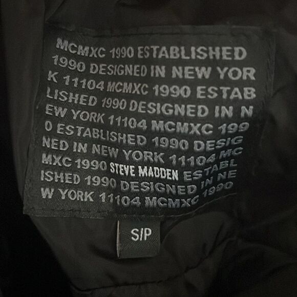 Steve Madden Juniors Faux-Fur-Trim Hooded Black Puffer Coat Small NWT - Picture 7 of 10